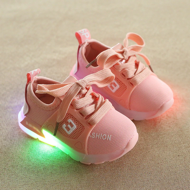 Fashion Non-Slip Baby Shoes Flash Led Boy Luminous Sports Fashion Led Light Child Shoes