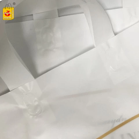 fashion transparent handle bag for food/ Nice printed transparent plastic handle bag for shopping(JA-120149)