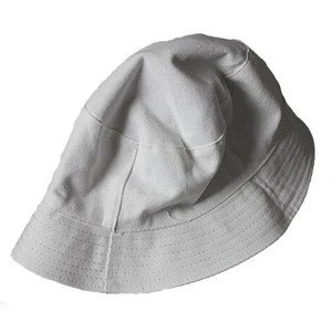 Fashionable white cotton bucket hats with both sides use