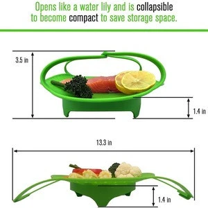 FDA Free Wholesale Cheap Heat-Resistance Approved Silicone Vegetable Steamer Basket For Cooking Fruits Eggs