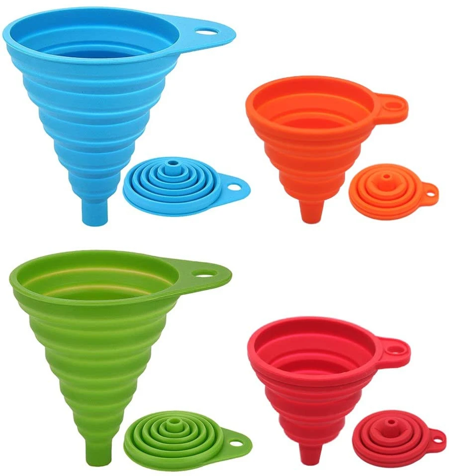 Flexible/Foldable/Kitchen Funnel for Water Bottle Liquid Transfer Narrow and Wide Mouth Funnels Hopper Collapsible Funnel
