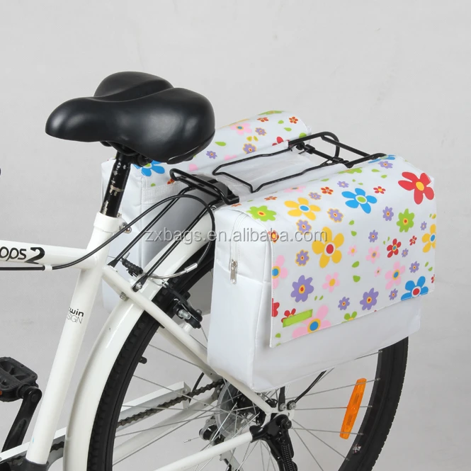 flower pattern new city design REACH Certificated OEM bike rear pannier bag