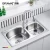 Import Free accessories Built in double drainboard stainless steel kitchen sinks one moulding K124306E from China