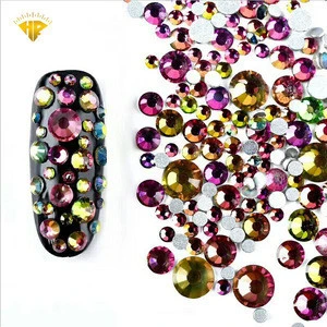 Free Sample Top Quality loose glass strass flatback non hot fix nail rhinestone manufacturer for Nail Art DIY Decoration