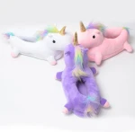 free sample Winter Unicorn Plush Kids Slipper For Girls Gifts white unicorn plush slipper Plush Cartoon Unicorn Indoor Slipper