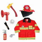 Funny happy days kids fireman pretend toys career day fireman uniform set