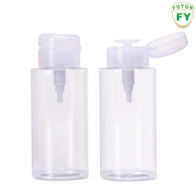 Fuyun 300ml Empty Plastic Pump Dispenser Bottle Nail Polish Remover Cleaner Liquid Alcohol Remover Cleaner Bottle