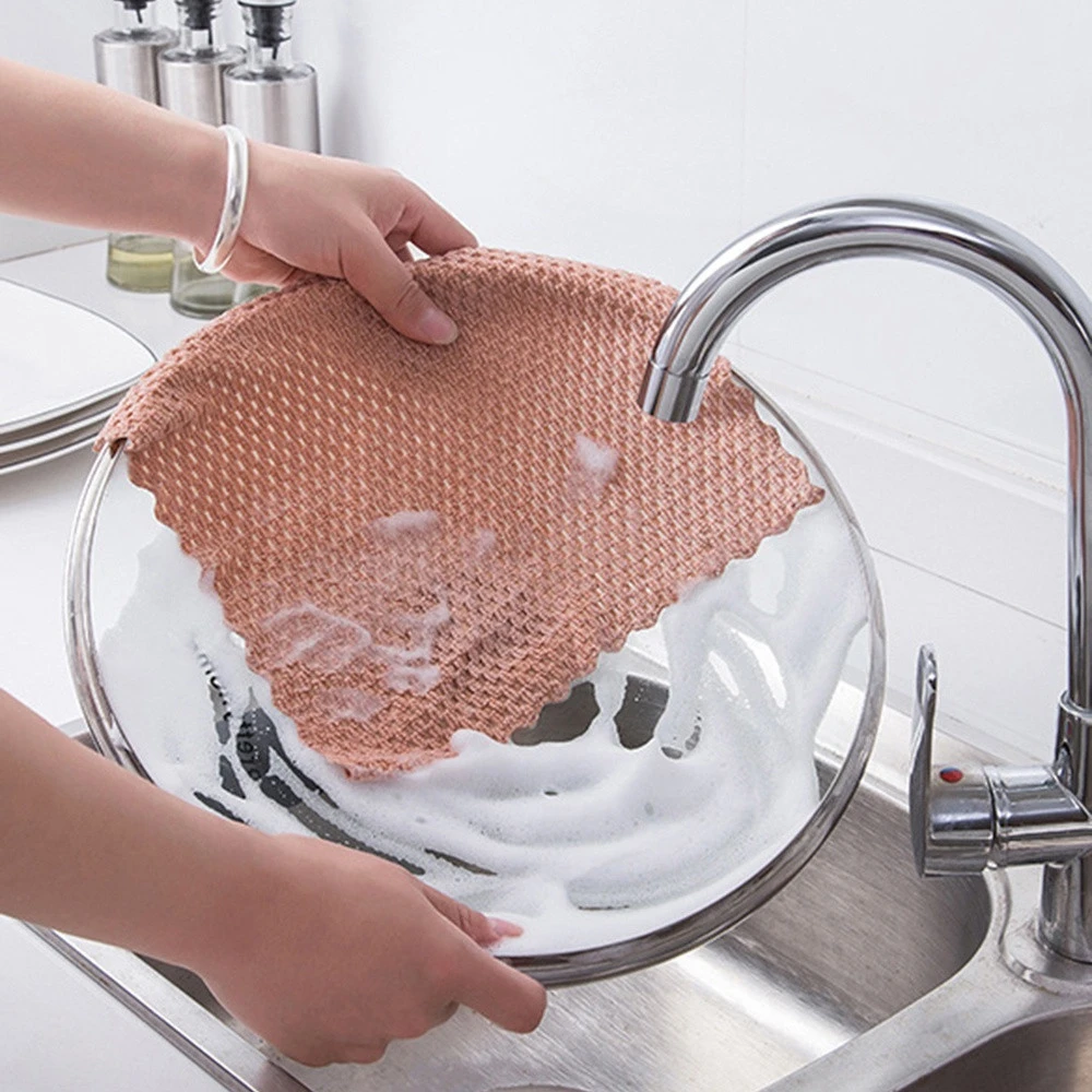 Fy Cleaning Cloth home washing dish kitchen Cleaning towel Kitchen Anti-grease wiping rags efficient Super Absorbent Microfiber