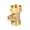 Garden brass one-way hose connector with valve