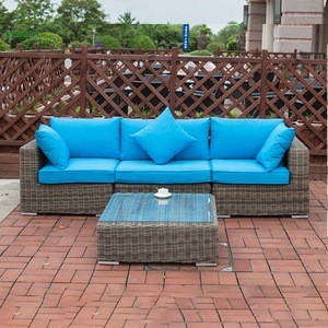 garden furniture outdoor rattan sofa set with aluminum frame