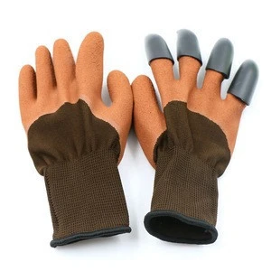 Garden Gloves With Fingertips Claws Genie Glove Gardening Raking Digging Planting Latex Work Tools Household Greenhouse Products