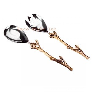 gold and silver salad set flatware