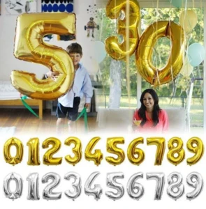 Gold Silver Number Aluminum Foil Balloons Letters Helium Balloons Birthday Decoration Wedding Air Balloon Party Supplies