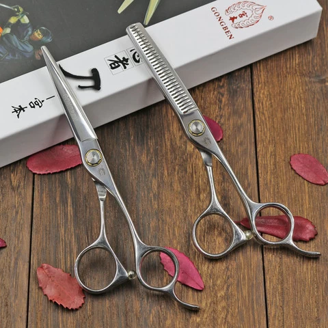 GONG BEN Japan 440C steel   Japan Steel Hair Scissors Hair Styling Tools 440c Barber Scissors Stainless Steel