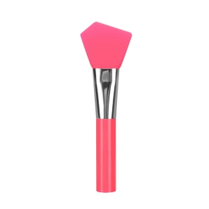 Good quality Angled Shape Pink short handle Mini Face silicone clay mask brush Facial