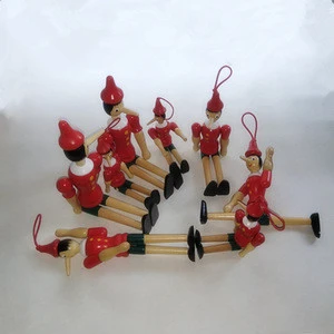 Good quality produce promotion cheap hot sale cartoon toy wood pinocchio party supply