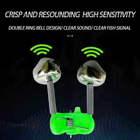 10 PCS LED Night Fishing Bite Bait Alarm 2 Bells Light I3G1 Clip Rod Alert K5e8