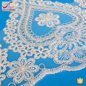 H9-K 2019 new design gold color embroidery french lace trims for home textile