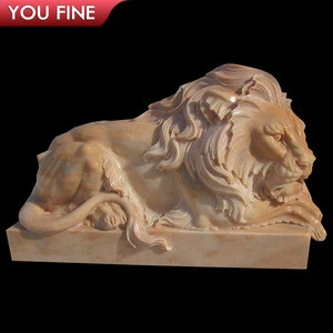 Hand Carved Stone Carving and Sculptures Large Marble Stone Lion Statues for Sale