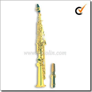 High F # Bb Key Gold Lacquer Straight Soprano Saxophone (SP2011G)