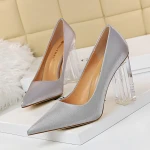 High Heels Brand Pattern Leather Women Pumps Pointed Toe High Heels Shoes Woman