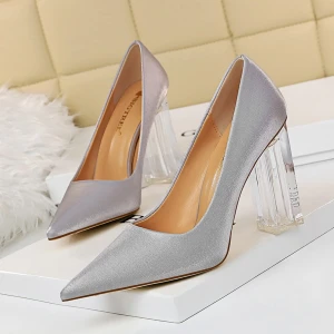 High Heels Brand Pattern Leather Women Pumps Pointed Toe High Heels Shoes Woman