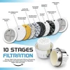 High Output 10-Stage Shower Water Filter with 2 Cartridges - For Any Shower Head and Handheld Shower