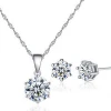 High Quality Brass Round CZ Solitaire jewelry Set For Women
