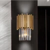High quality clear glass iron electroplating golden color  wall lamp
