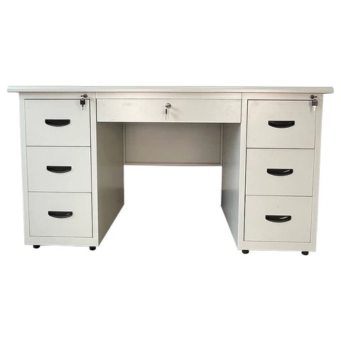 High quality customized steel library desk easy assemble drawer table for office