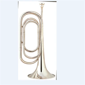 High Quality gold brass mini bugle music horn, B key mini bugle musical instrument