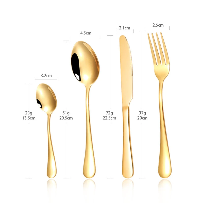 High Quality Gold Spoon and Fork Set Stainless Steel Cutlery Set