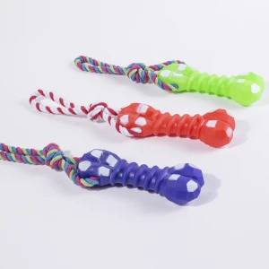 High Quality Hot Sale Pet Toy Vinyl Fiber Rope Thread Bone Toy Dog Sound Toy