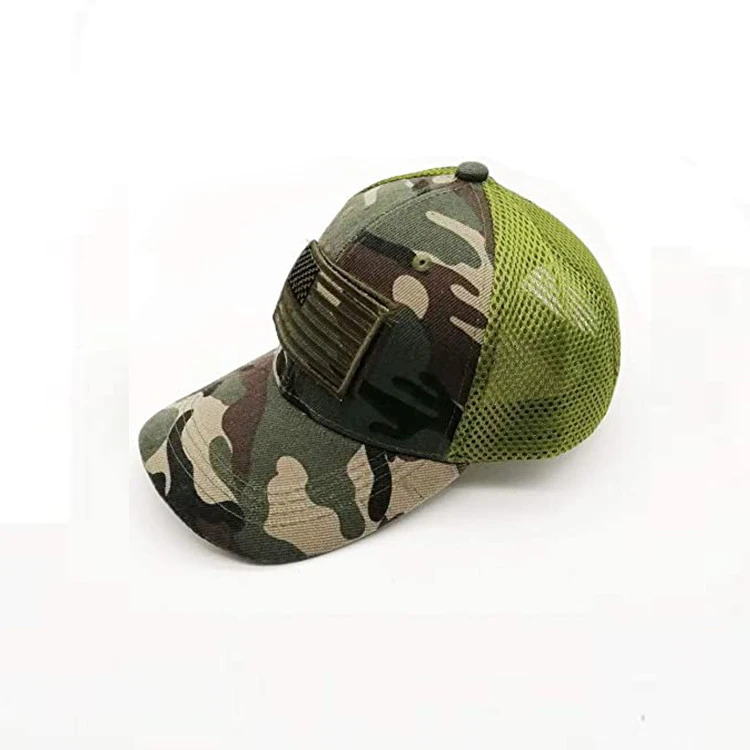 High quality Operator Mesh Cap Camouflage Military Patch Hat 6 Panel  Tactical Army Hats for Men