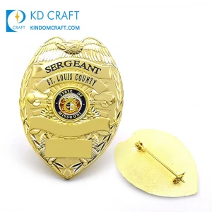 High quality personalized custom metal zinc alloy embossed 3d enamel military sheriff security chaplain badge