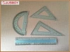 High quality plastic ruler set ,protractor,set square set