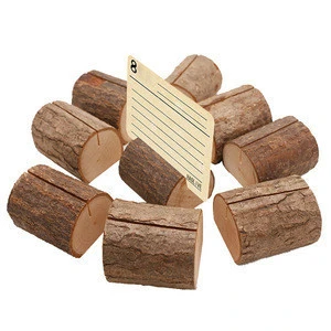 High quality rustic wood business desktop name table card holder