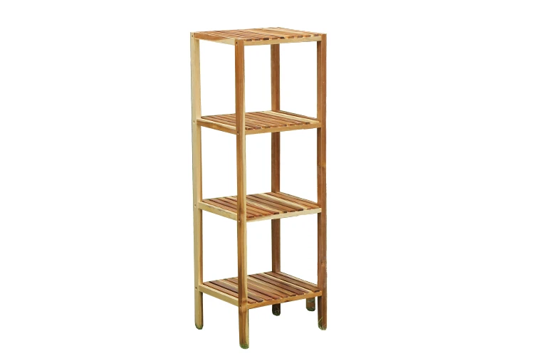 High Quality Simple Design Easy Assembly 4-tier Kitchen Acacia Wood Display Rack