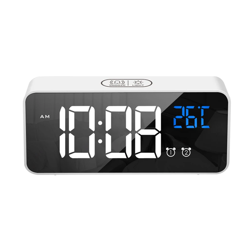 High quality smart LED mirror display small digital table bedside clock