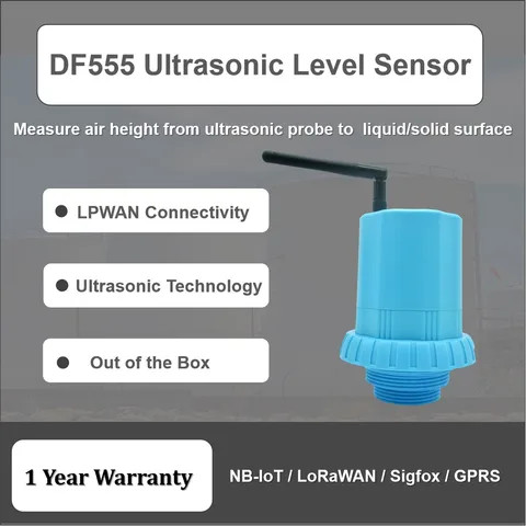 High Quality Wireless Contactless Ultrasonic Water Fuel Level Sensor Tank Monitoring System Smart Water Level Sensor DF555 GPS