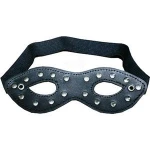 HMB-571A GENUINE LEATHER PARTY MASK STUDS STYLE MASKS BLACK COLOR