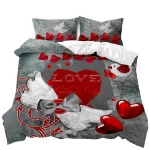 Holiday gifts 3D printing bedding set Festival love Comforter Bedding Sets  duvet cover 3 pcs king size Home textile bedding set