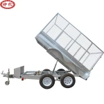 Hot dipped galvanized cheap hydraulic atv tipping trailer tandem axle trailer
