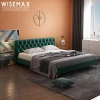 Hot sale bedroom furniture unique design light luxury fabric bed modern Nordic bed