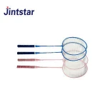Hot sale custom two steel rackets with a plastic shuttlecock cheap badminton racket set