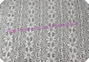 Hot sale new arrival white rayon lace flower fabrics textiles for dresses