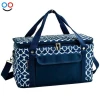 Hot sale new design summer outdoor large blue picnic shoulder bag with two compartment