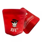 Hot sale vacuum heat seal aluminum foil smell proof zipper plastic stand up pouch mylar 3.5g JEFE OG cookies bags