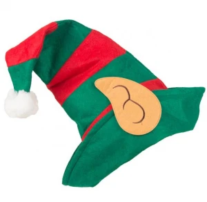 Hot saleChristmas decoration Elf Hat for party cute green red children adult family elves hats with ears