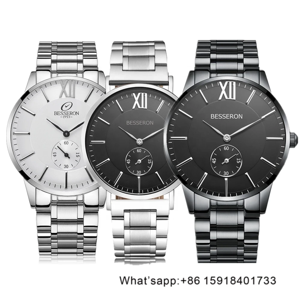 Hot Sales Casual Men Watches Stainless Steel Quartz wristwatch with Luxury Box Prefect Gifts